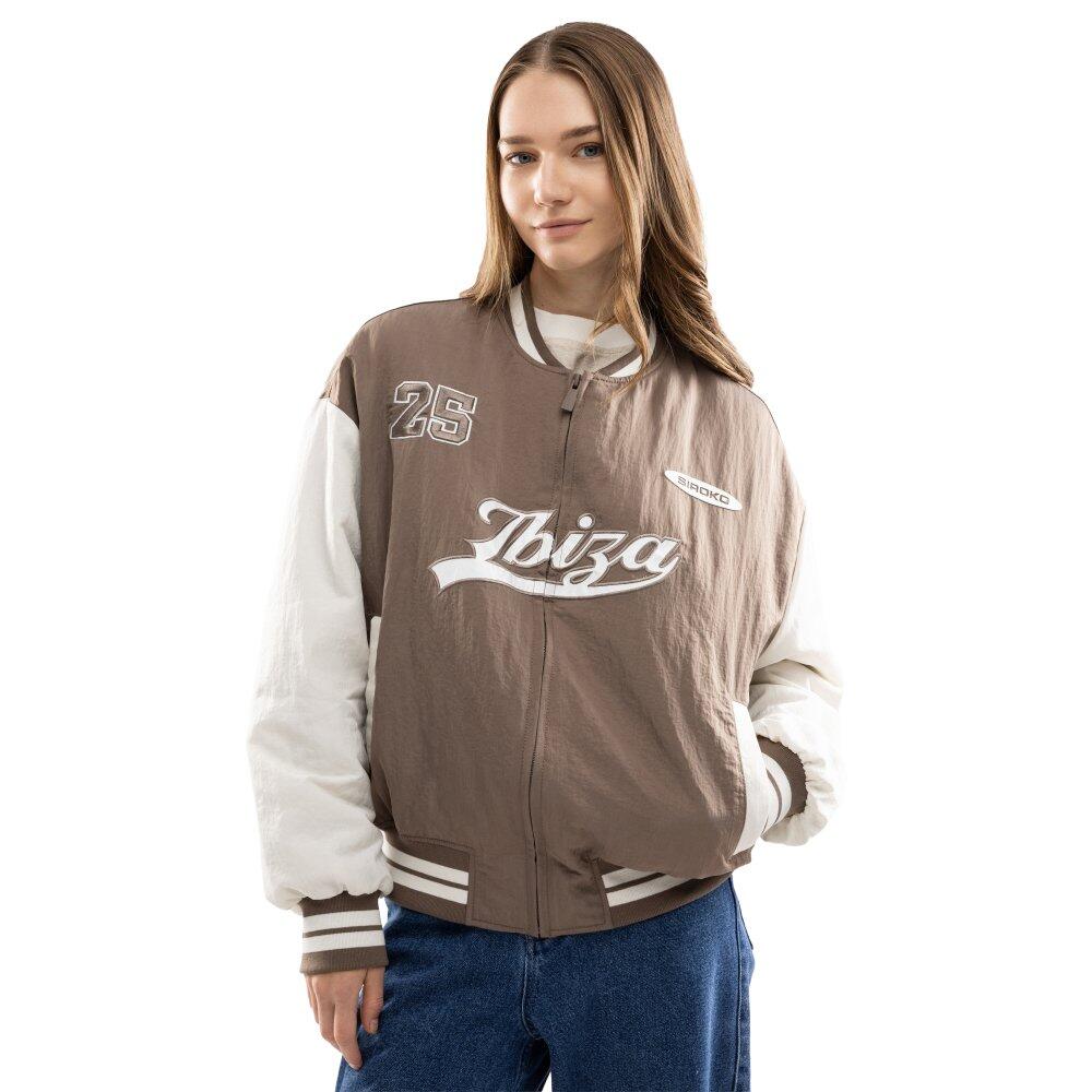Women 's varsity bomber jacket IBZ Hoop Brown-W Brown