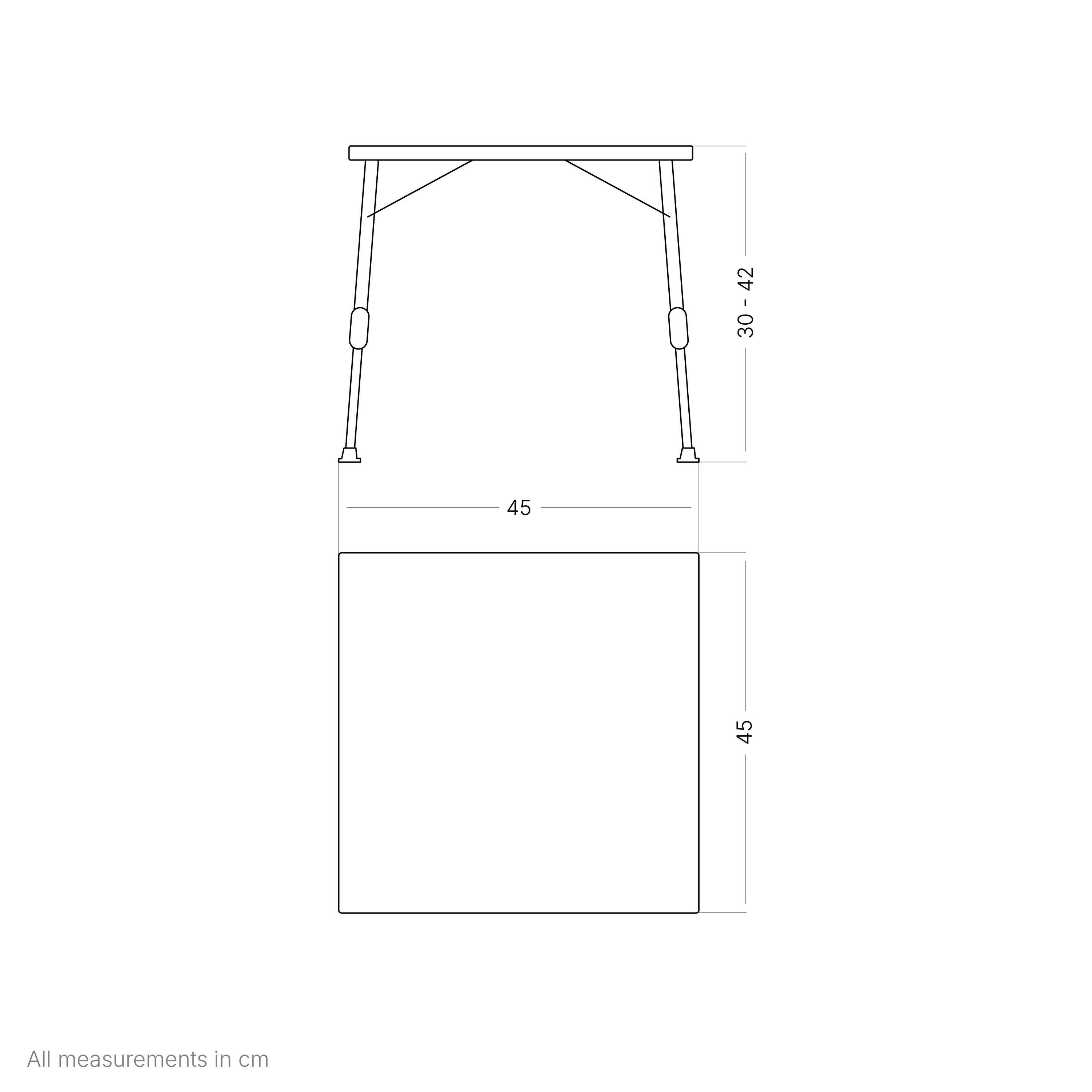 Barny Campingtisch Bambus 45x45 cm – höhenverstellbar 3/7