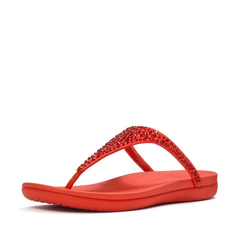 FITFLOP FitFlop Solay Mixed-Crystal Toe-Post Sandals  ROOD 42
