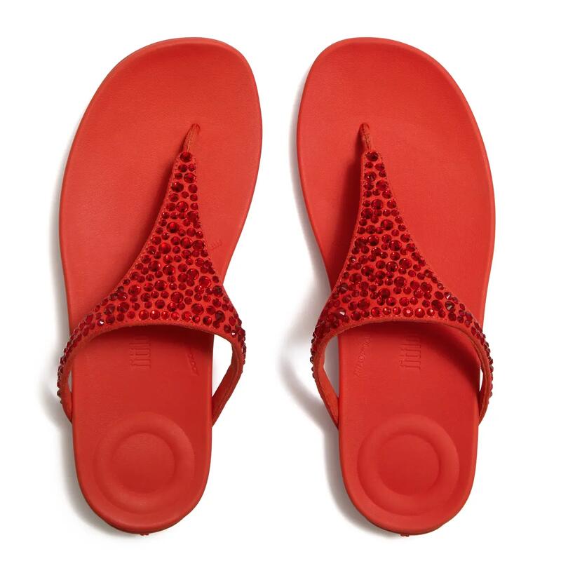 FITFLOP FitFlop Solay Mixed-Crystal Toe-Post Sandals  ROOD 42