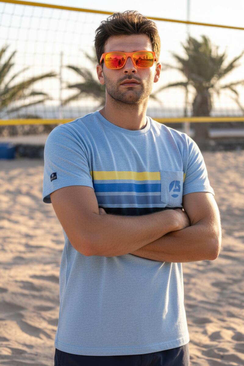 T-shirt homme bleu 1/5