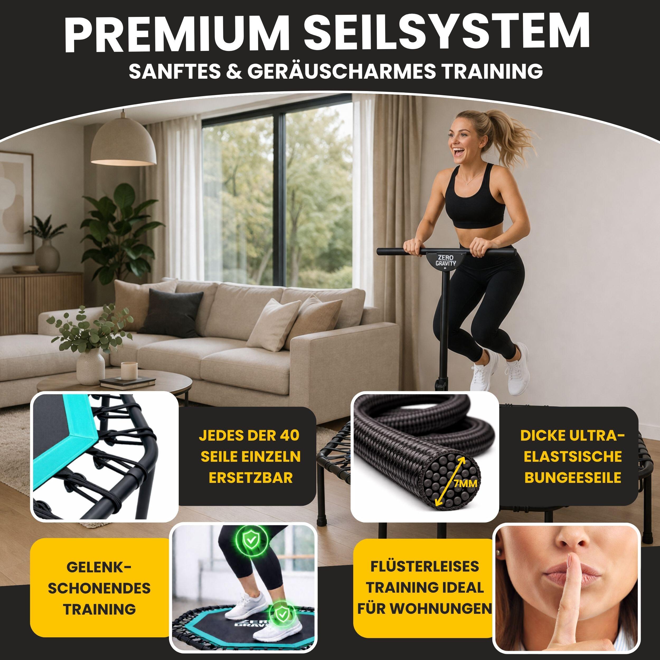 Zero Gravity Fitness Trampolin türkis - Nutzer bis 130kg 4/7