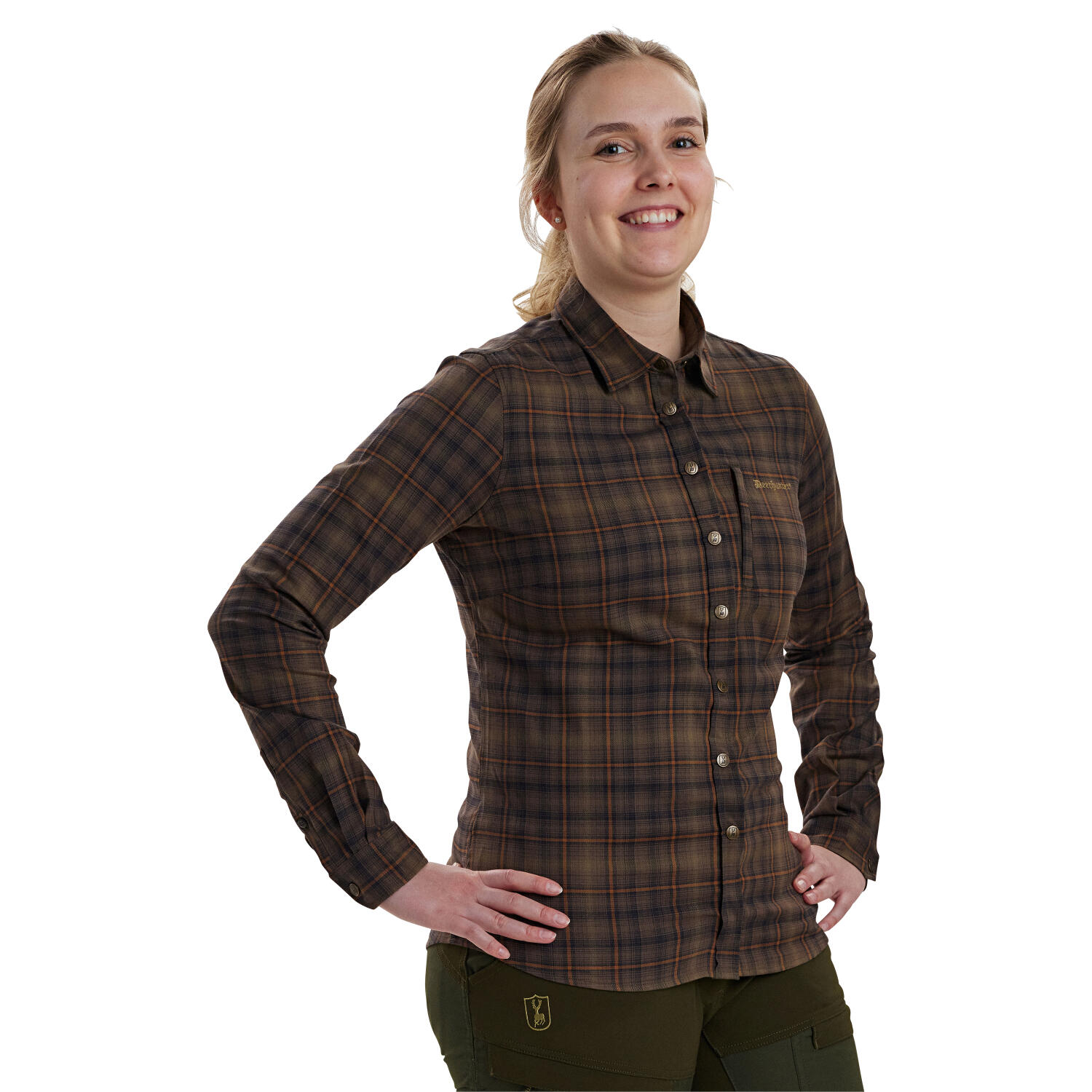 Deerhunter Lady Emery Hemd Damen (Green Check) Größe 40 4/5
