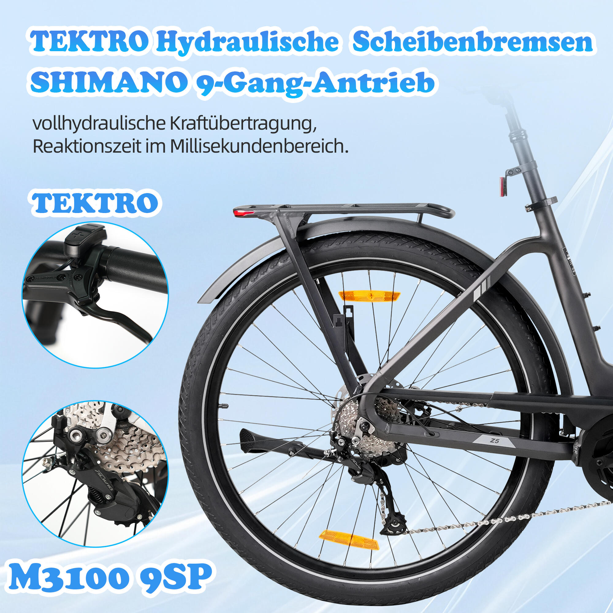 Elektrokolo TTGO Z5, motor s pohonem uprostřed 250 W, baterie 36 V 18 Ah 7/7