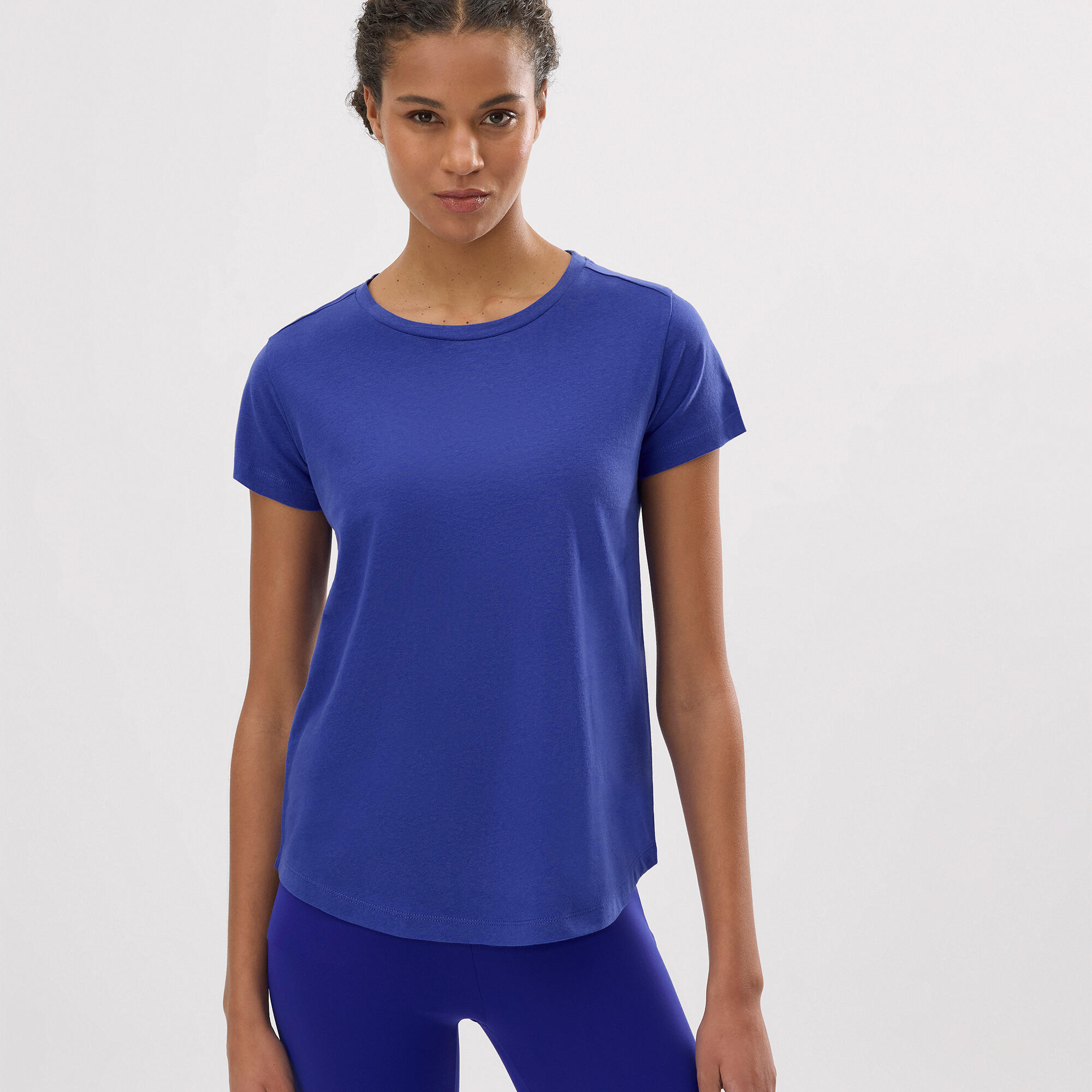Camiseta algodón básica estilo deportivo azul 2/3