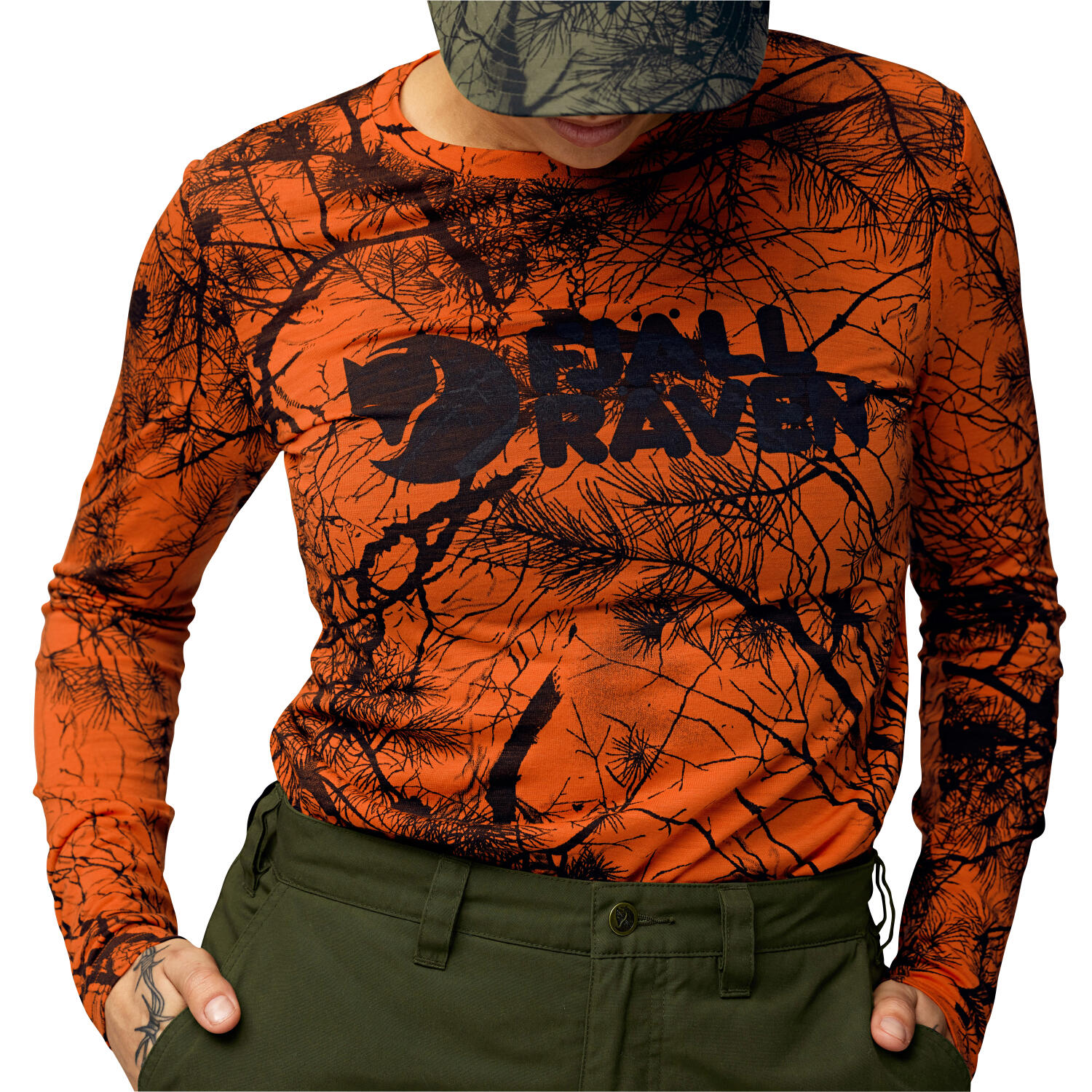 Fjällräven Värmland Wool LS W Damen (Orange Multi Camo) Größe XL 5/5