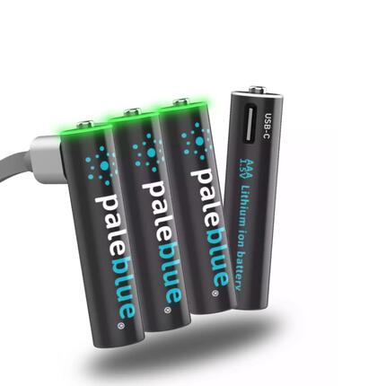 Pile rechargeable Pale Blue AAA LR03 600 mAh avec port de charge USB-C
