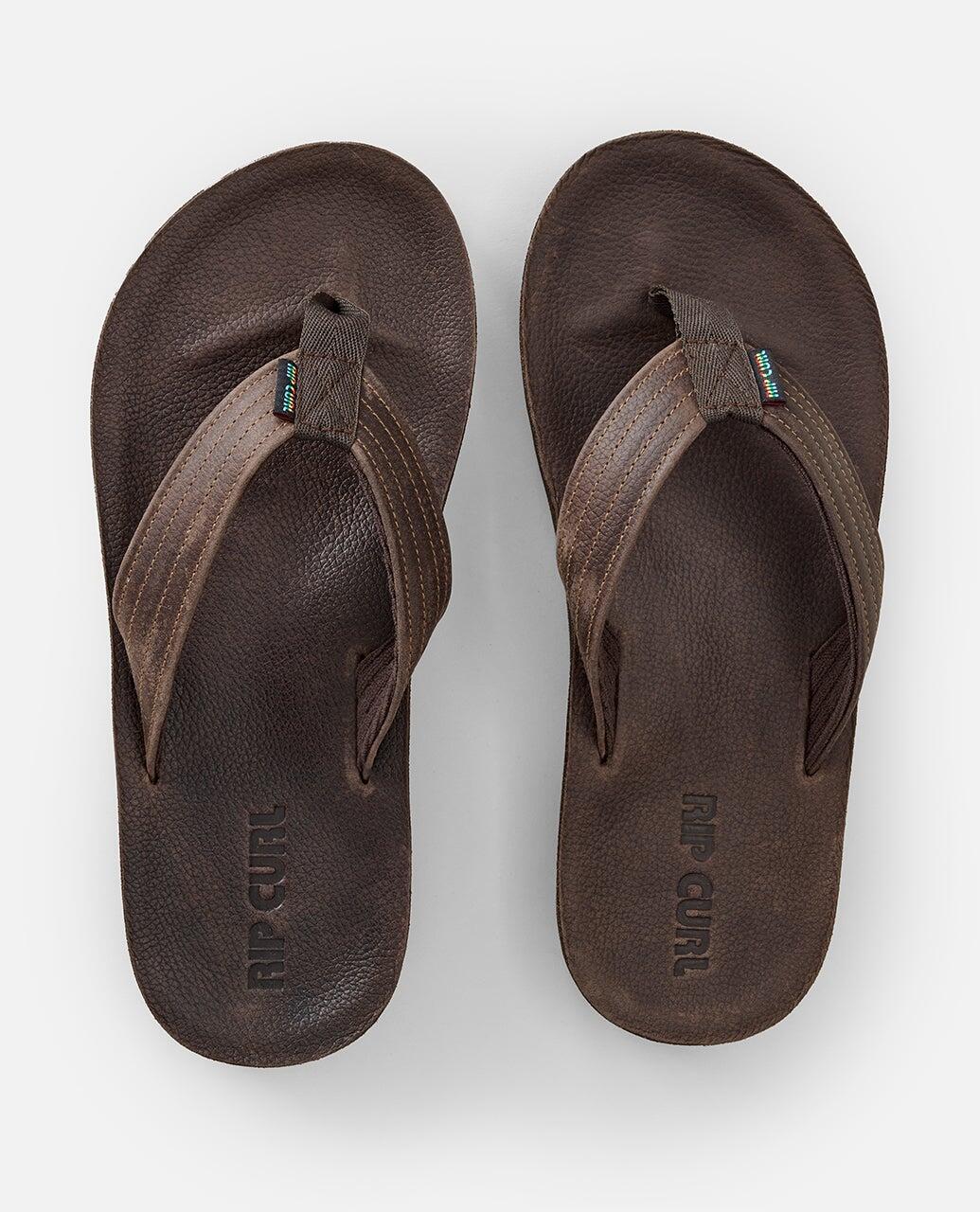 Sandales Unisex Surf Revival cuir Open Toe - Dark Brown 3/5
