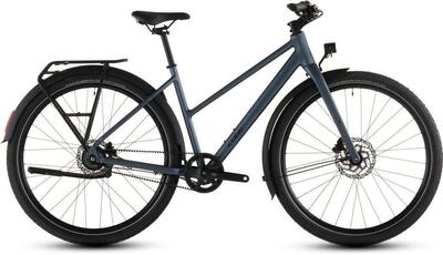 Cube editor pro fe 54 cm mineralblue/chrome, shimano nexus, blauw