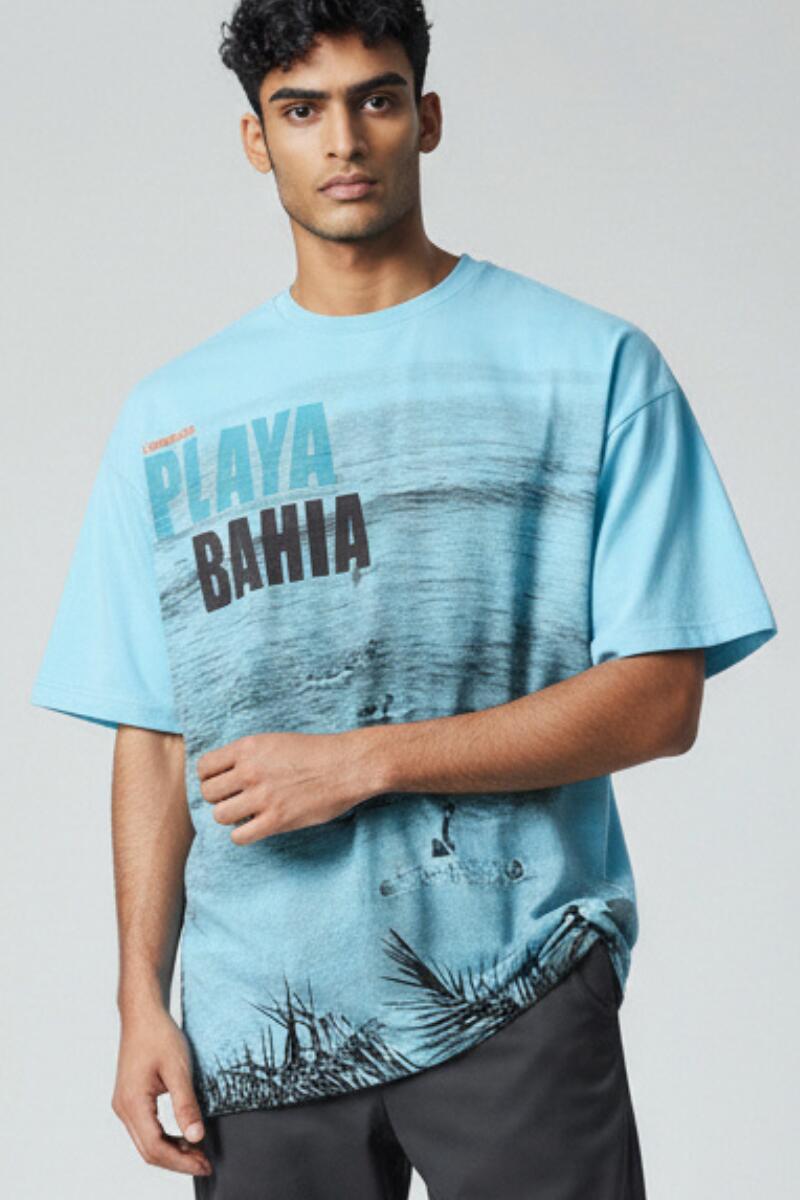 T-shirt homme bleu 1/5