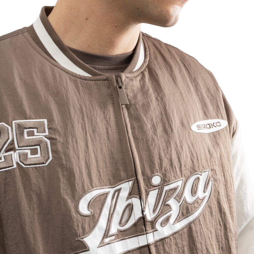 Chaqueta universitaria hombre Ibiza lifestyle IBZ Hoop Brown Marrón 4/7