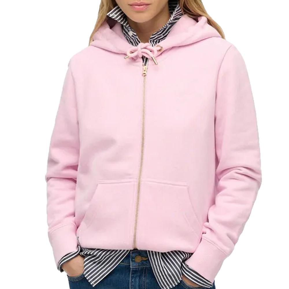 Sweat Rose Femme Superdry Essential Logo Ziphood Hb 1/2