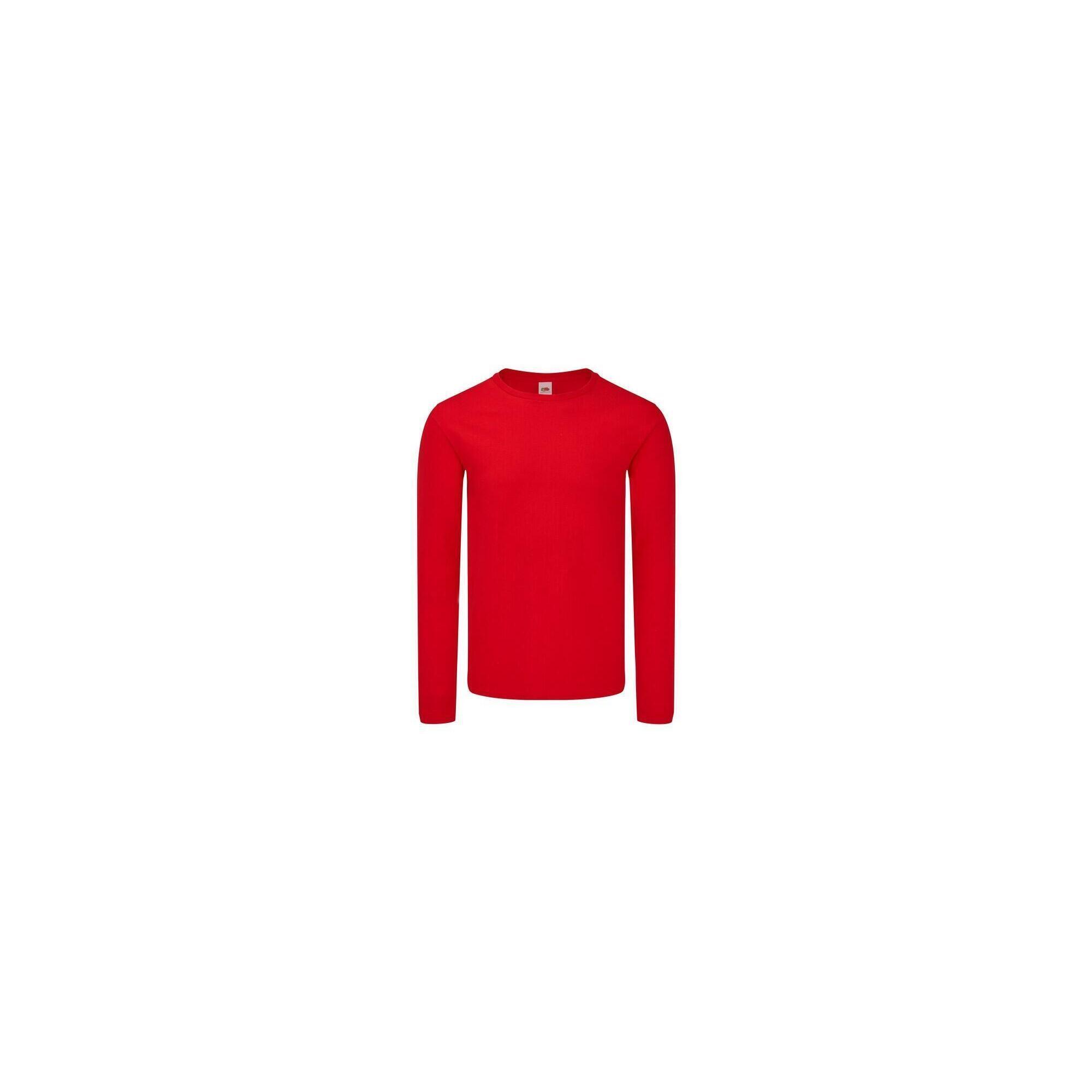 Tricou Fruit Of De Loom Iconic 150 Classic mânecă lungă roșu