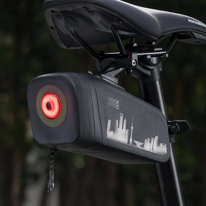 Torba rowerowa pod siodełko z lampką tylną Rockbros  AS-141 wodoodporna 7/7