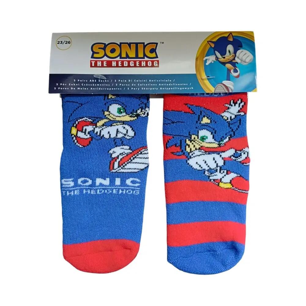 Set 2 perechi șosete ABS, talpă antiderapantă, multicolor, Happy, Sonic