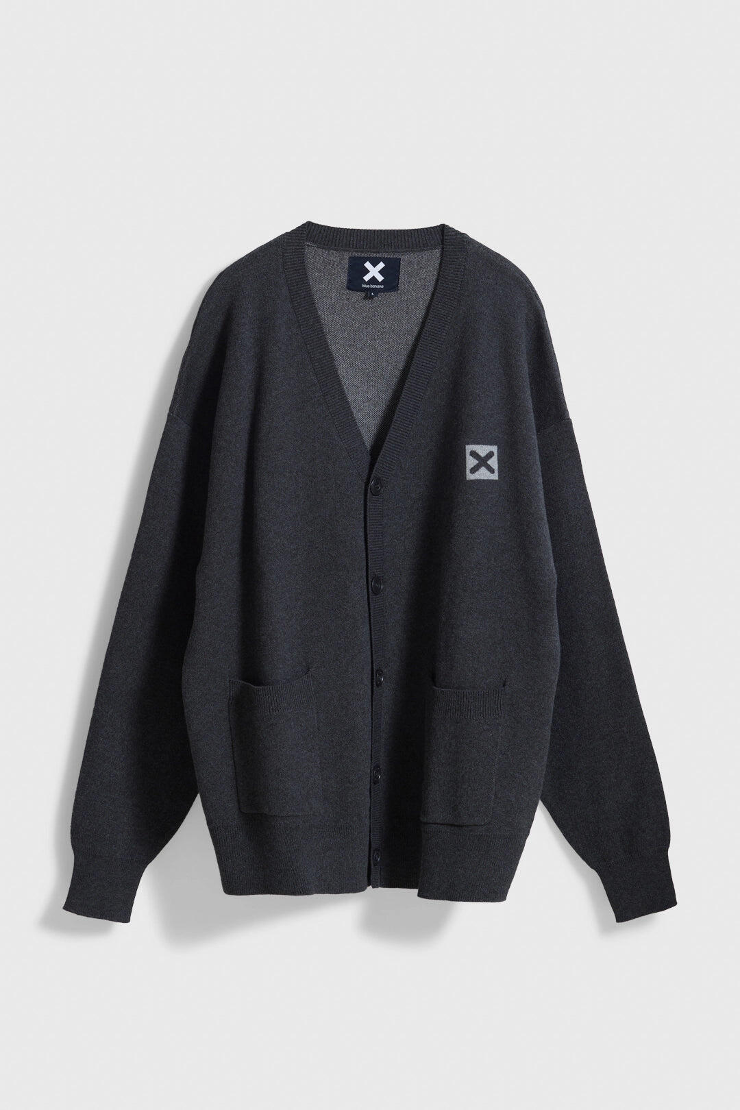 Cárdigan Name Dark Grey Melange de 100% Algodón 4/4