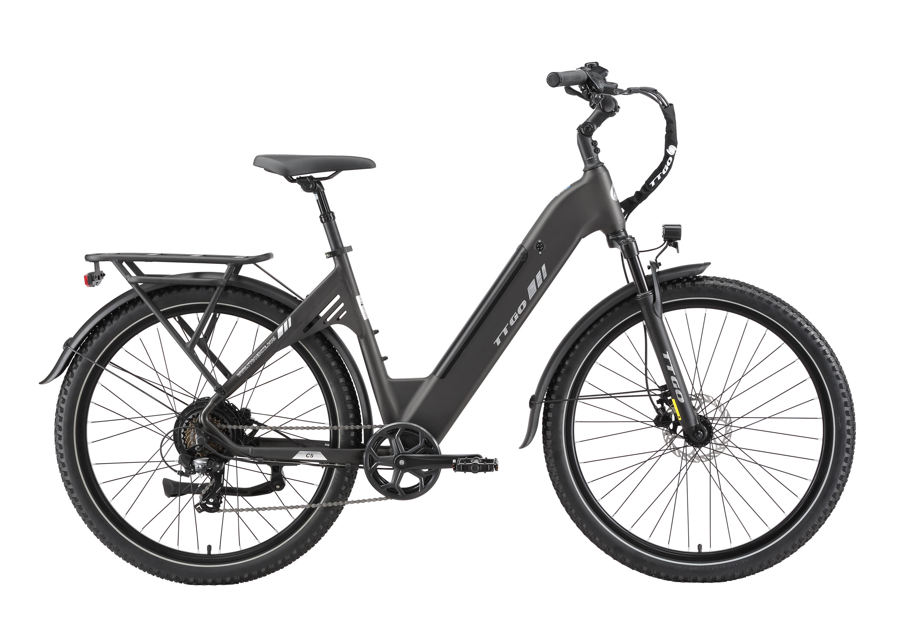 Homens/Mulheres 2026 C5 110km 27,5",7 marchas,Bicicleta elétrica,cinza 3/7