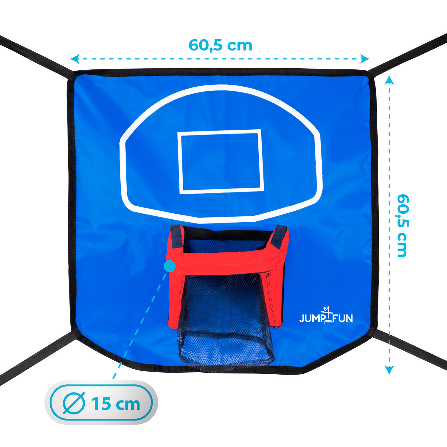 Panier de basket avec ballon et pompe inclus pour trampoline de jardin-60x60cm 3/5