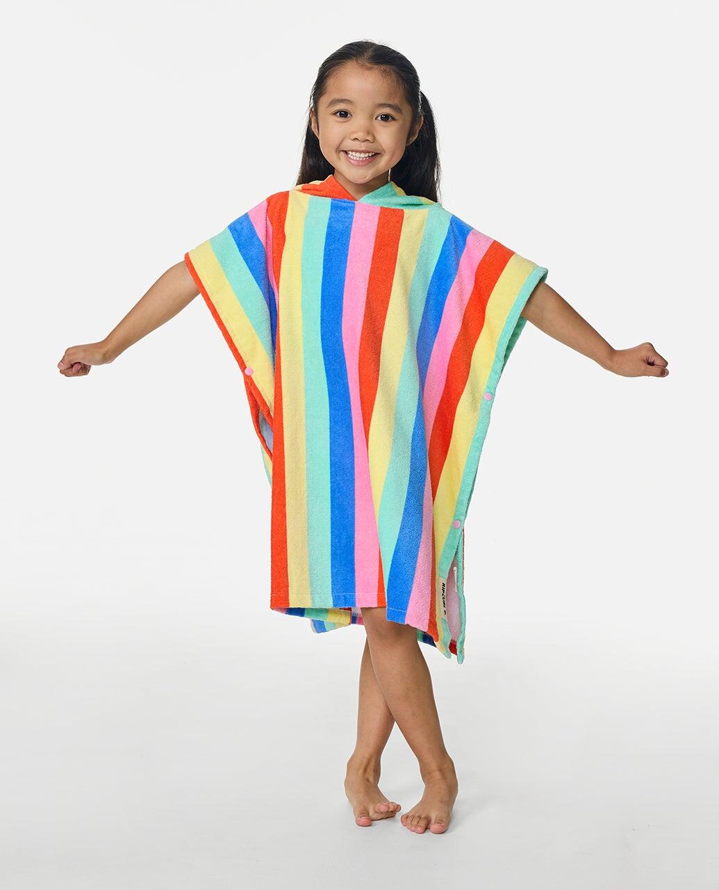 Poncho Surf Mixed Snap Fille - Multico 3/4