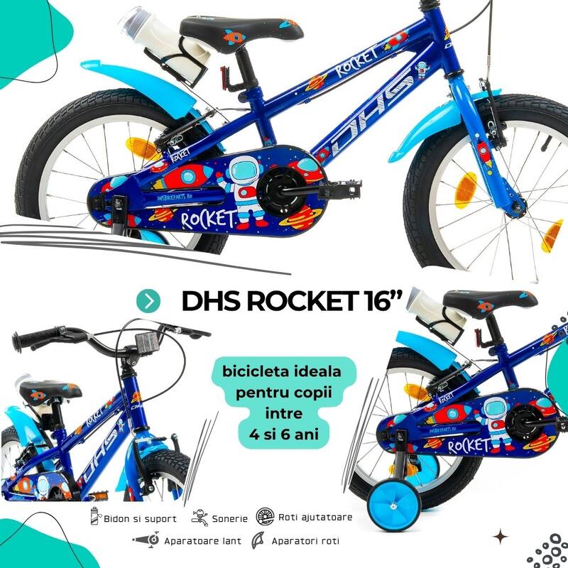 Bicicleta Copii DHS Rocket , Albastru Reambalat