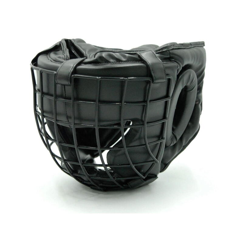 Kask bokserski Evolution Professional Equipment z kratą metalową Black