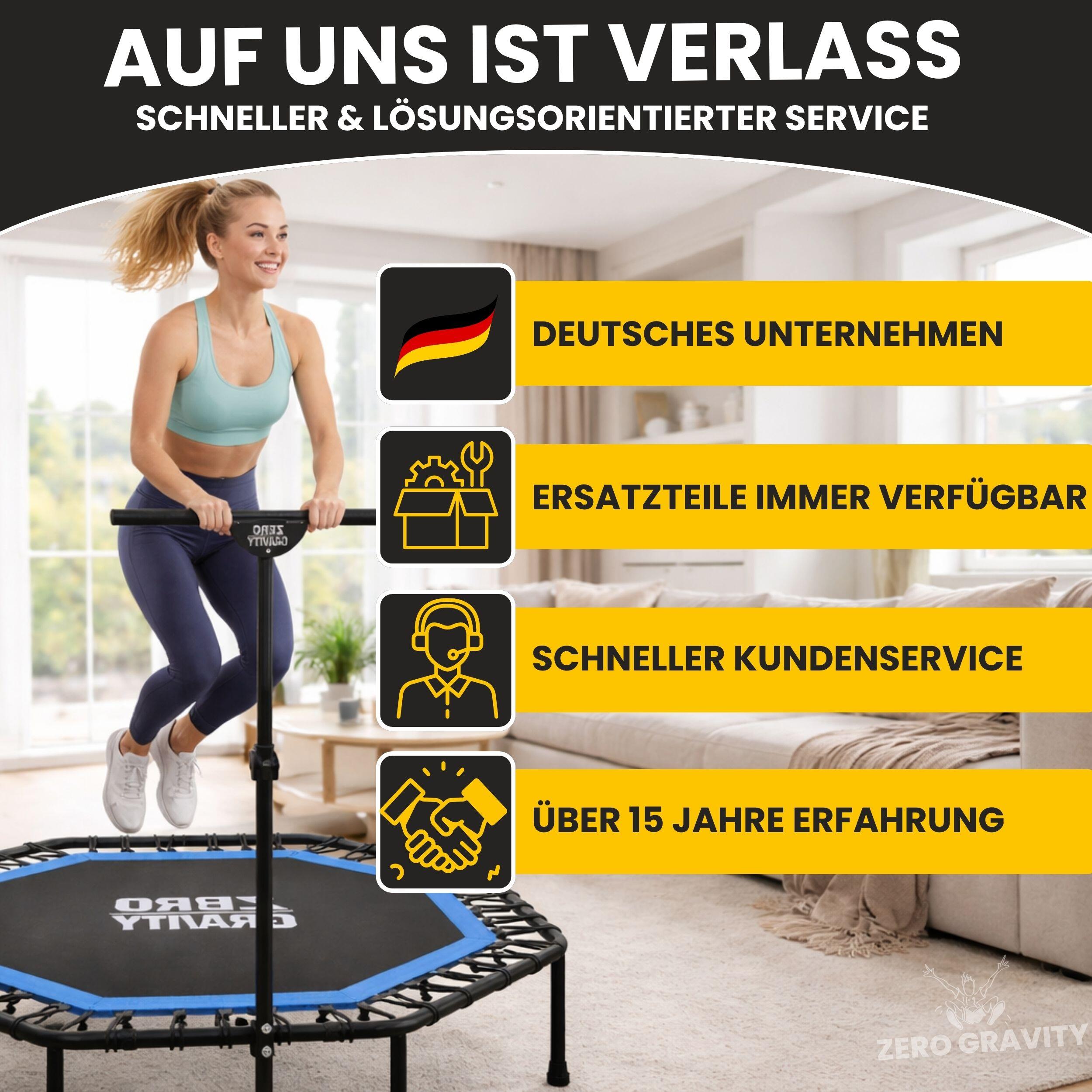 Zero Gravity Fitness Trampolin blau - Nutzer bis 130kg 6/7