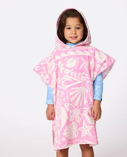 Poncho Surf Mixed Snap Fille - Pink