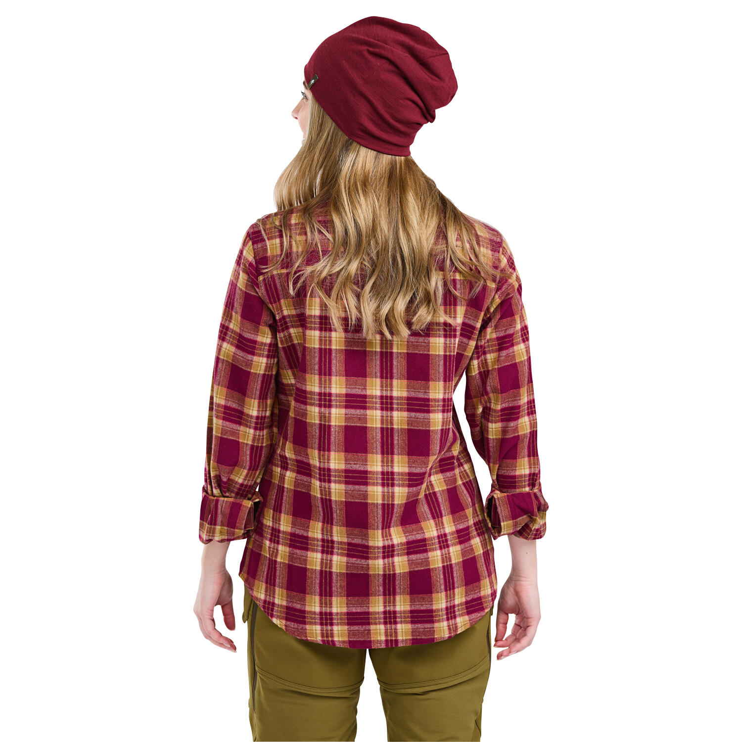Pinewood Felicia Shirt Damen (Burgundy/Olive Green) Größe S 5/5