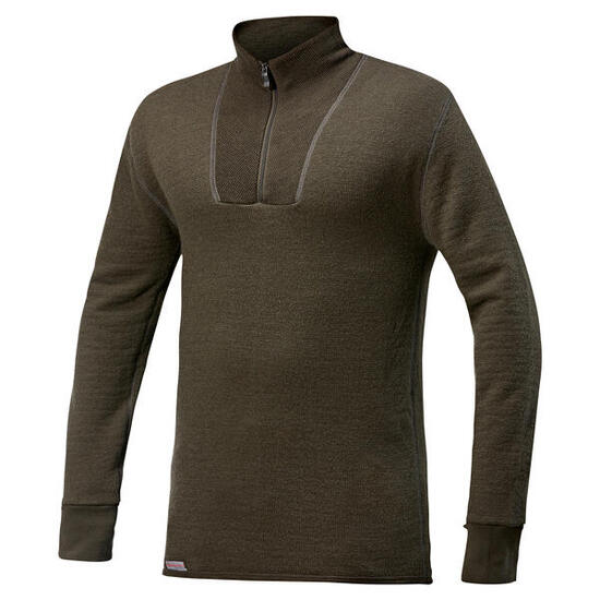Woolpower Merino Base Layer Zip Rollkragenpullover 200 - Schwarz