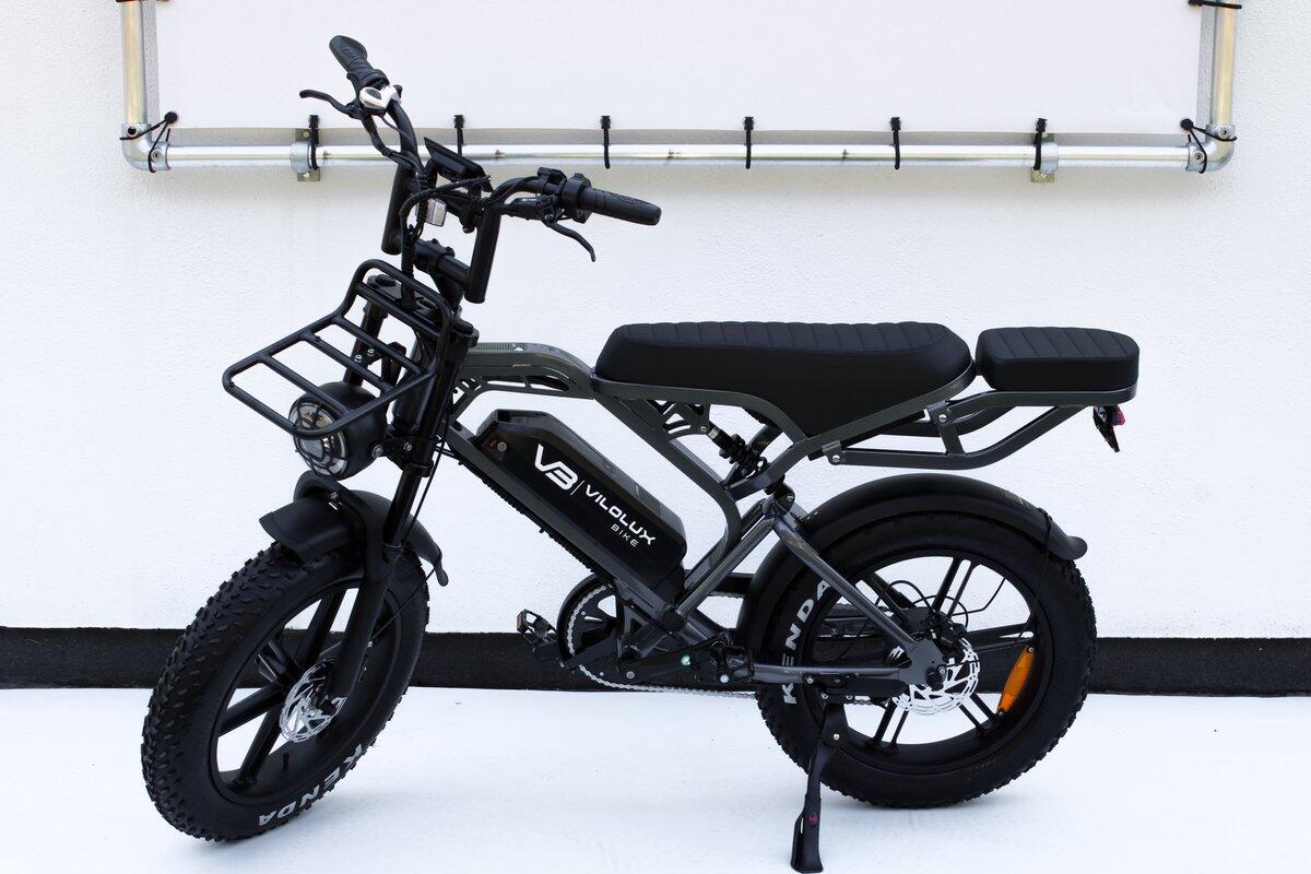 Fatbike V20 PRO met achterzit & voorrek - DARK GREY - Rijklaar geleverd 2/7