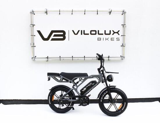 Fatbike V20 PRO met achterzit & voorrek - DARK GREY - Rijklaar geleverd