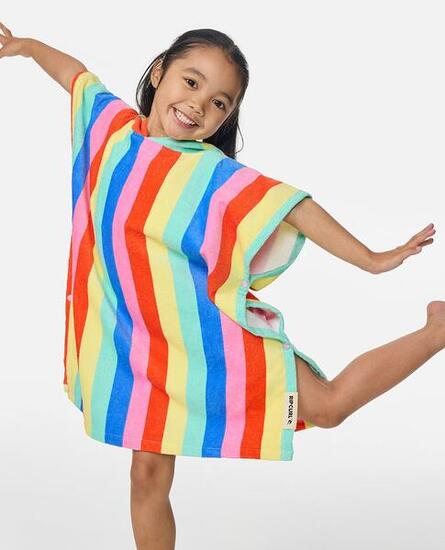 Poncho Surf Mixed Snap Fille - Multico