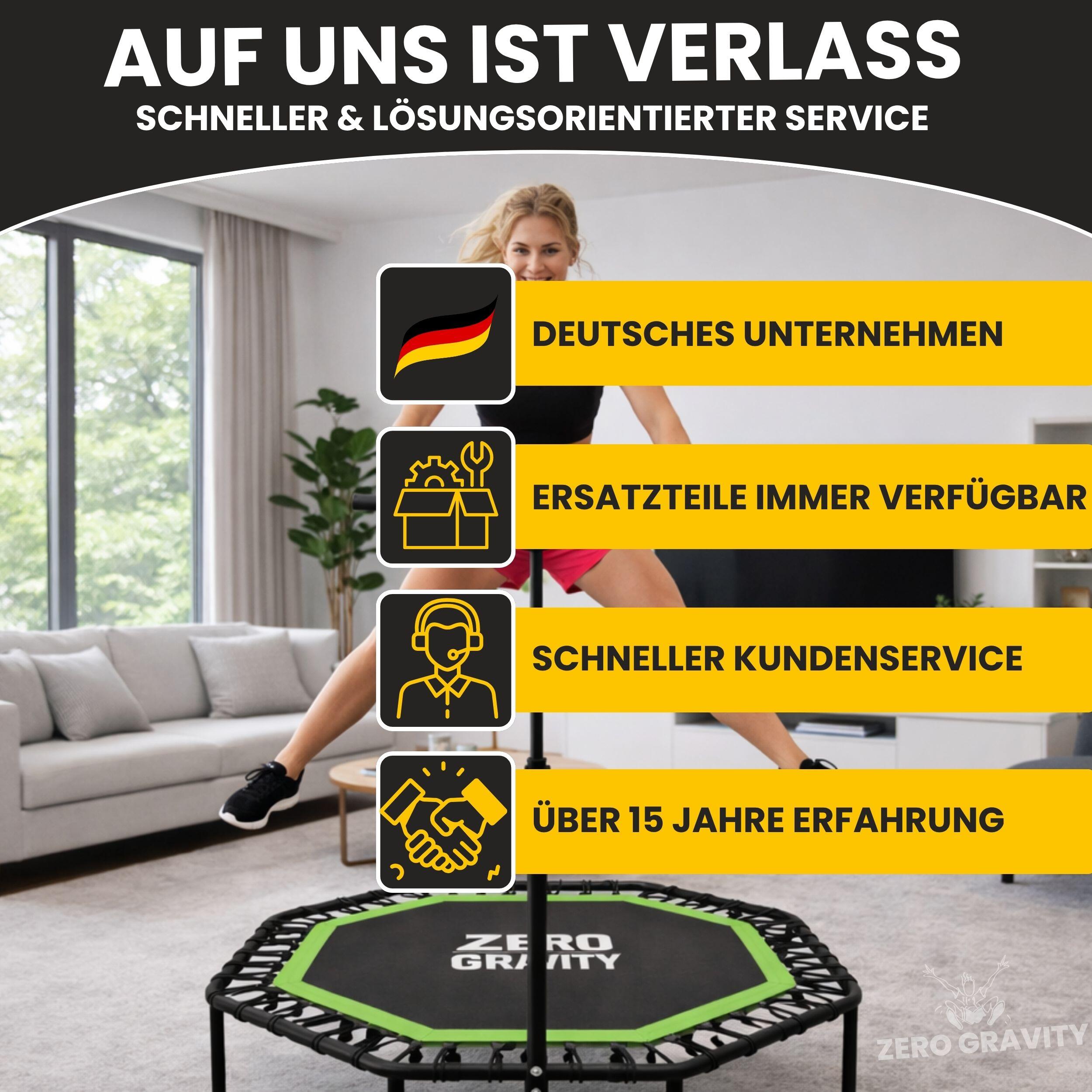 Zero Gravity Fitness Trampolin grün - Nutzer bis 130kg 6/7