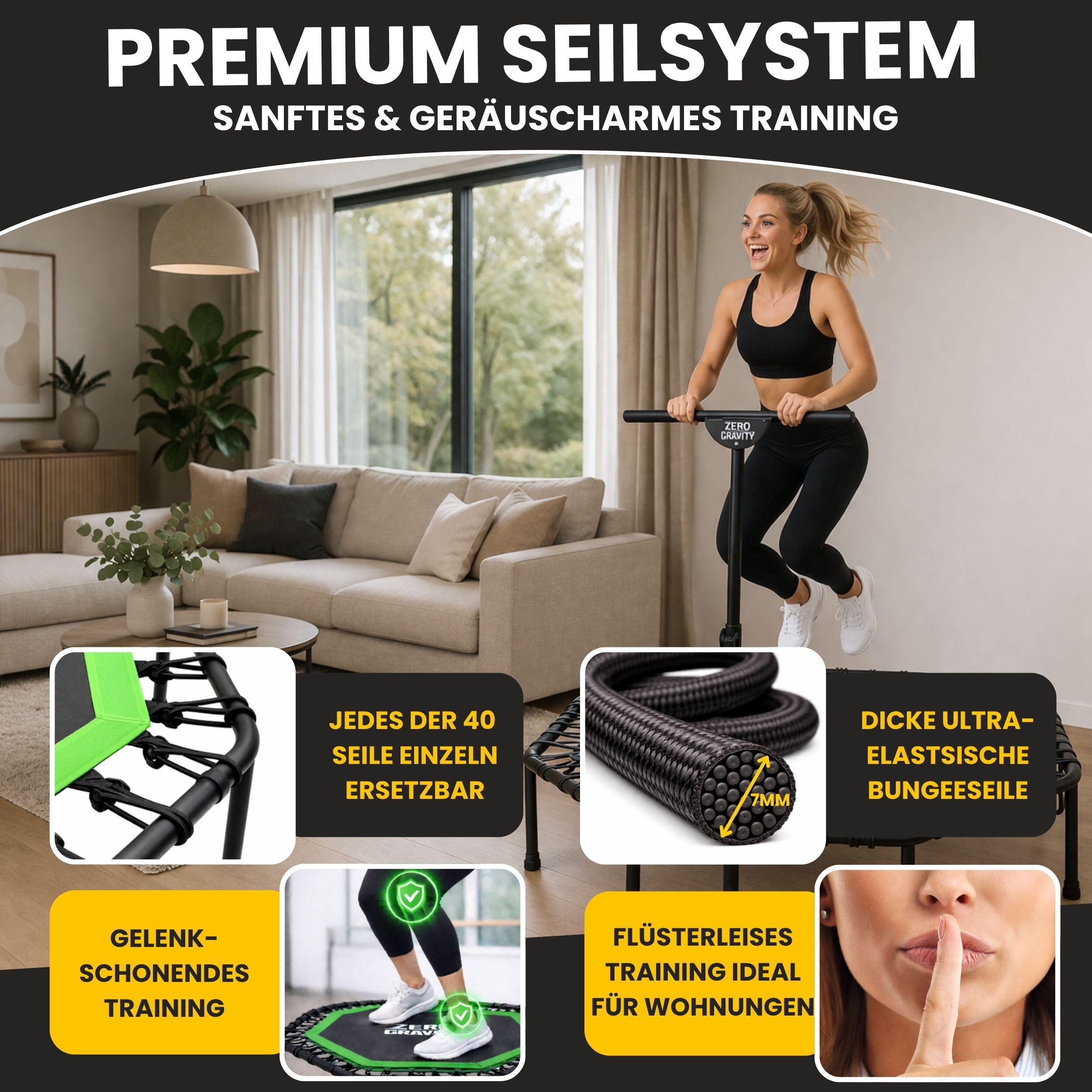 Zero Gravity Fitness Trampolin grün - Nutzer bis 130kg 4/7