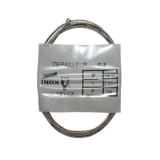 Boîte de 25 câbles de dérailleur inox Velox Shimano 12-10 2,50 m