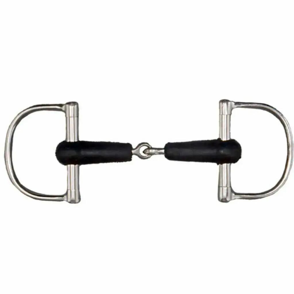 Verdun stainless steel snaffle bit with rubber barrels Tattini