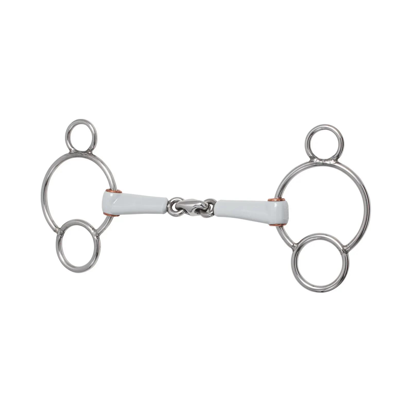 Mors 3 ou 4 anneaux pour cheval avec double brisure Beris 1/1