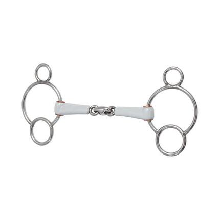Mors 3 ou 4 anneaux pour cheval avec double brisure Beris