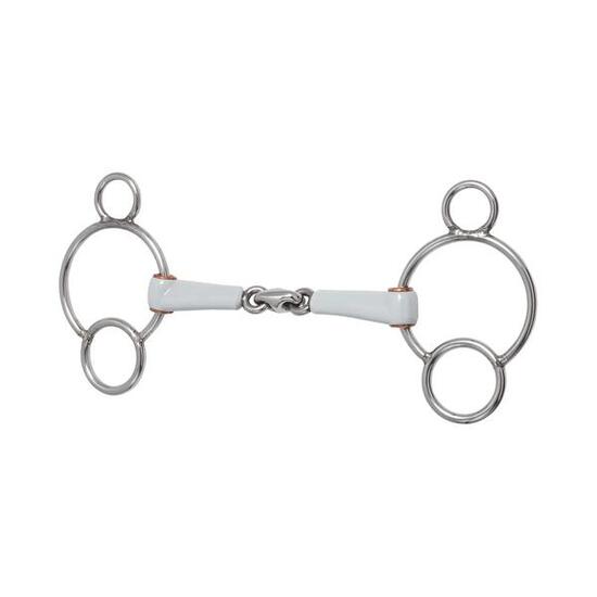 Mors 3 ou 4 anneaux pour cheval avec double brisure Beris