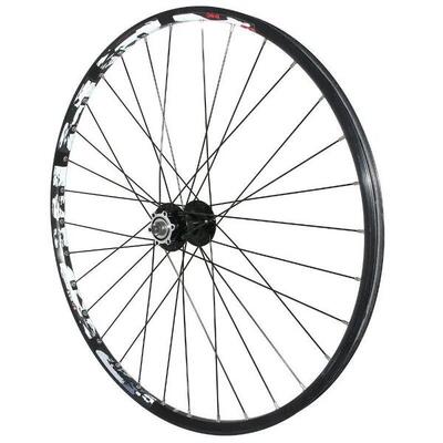 Dubbelwandig voorwiel met oognaaf 6 gaten 32 spaken velg velox karma disc 32 21c