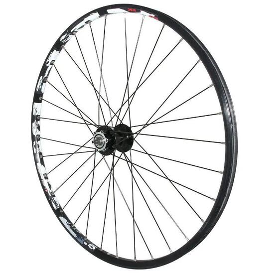 Roue avant double paroi avec oeillet moyeu 6 trous 32 rayons jante Velox Karma D