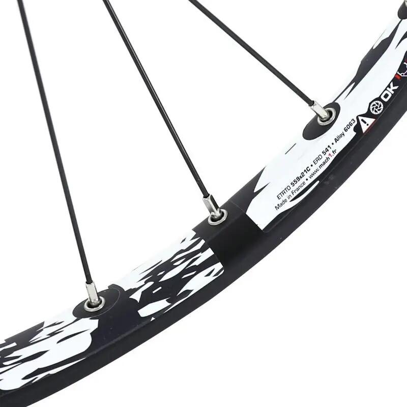 Roue avant double paroi oeillet moyeu shimano 6 trous rayons jante Velox Karma D 3/4