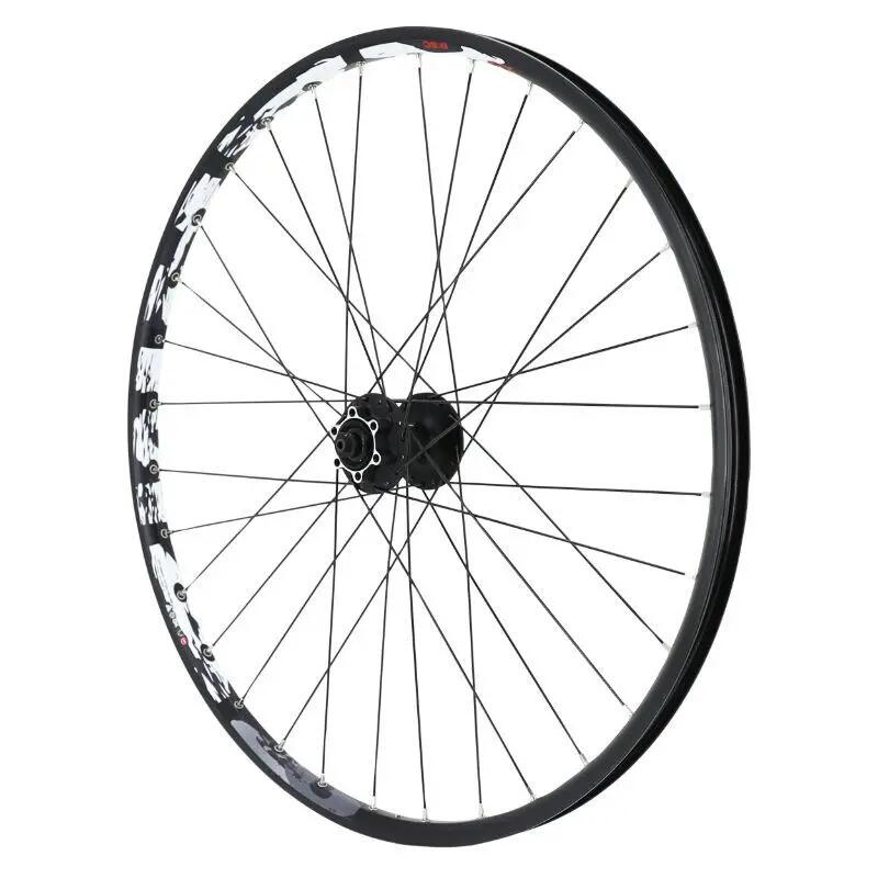 Roue avant double paroi oeillet moyeu shimano 6 trous rayons jante Velox Karma D 2/4