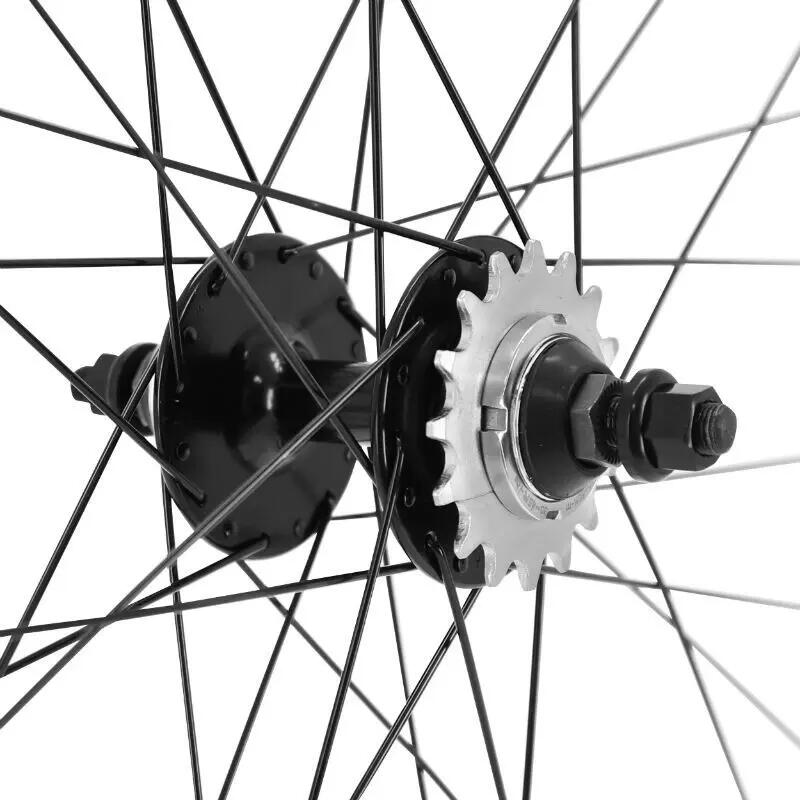 Fixie achterwiel met dubbele draad en tandwiel P2R 16DTS 4/4