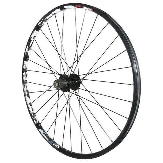Hinterrad doppelwandig mit Öse Nabe 6-Loch Kassette 32 Speichen Felge Velox Karm