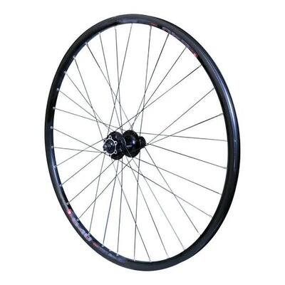 Achterwiel 6 gaats cassette naaf dubbelwandige spaken met oogjes velox m640 disc