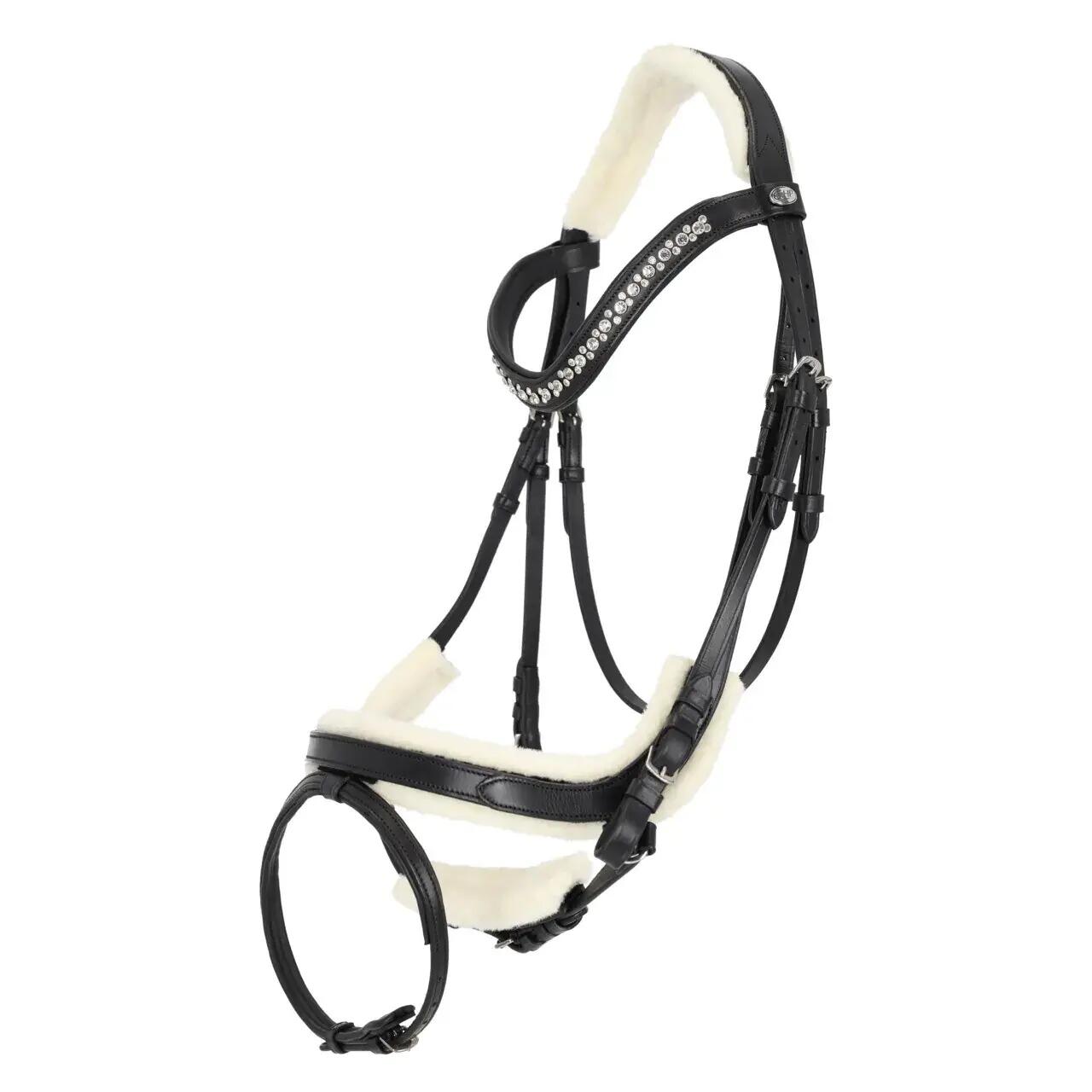 Testa da equitazione con set di pelliccia QHP Sensisoft 2/7