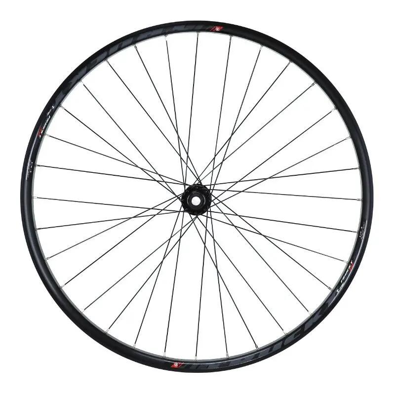 Front hub bicycle wheel (tubeless and tubetype compatible) for through axle 15-1