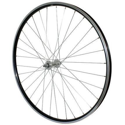 Roue de vélo VTC avant aluminium double paroi moyeu aluminium axe plein P2R