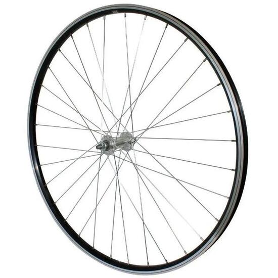 Roue de vélo VTC avant aluminium double paroi moyeu aluminium axe plein P2R